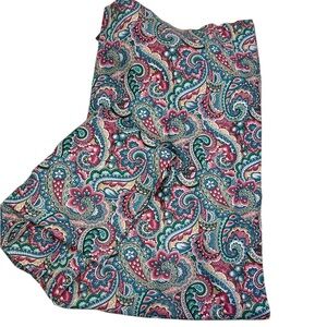 2 Paisley Floral Lined Curtain Panels Pink Blue Pinch Pleat 82” Long